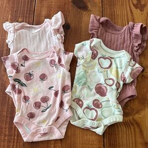 4 Piece Baby Girl Onesie Set